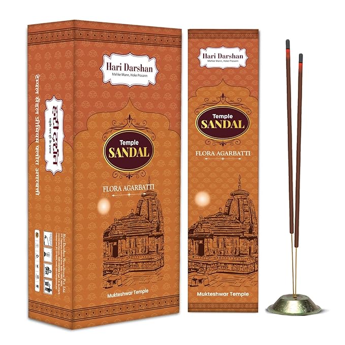 Hari Darshan Temple Sandal Agarbatti Premium Masala Incense Sticks 12 Sticks