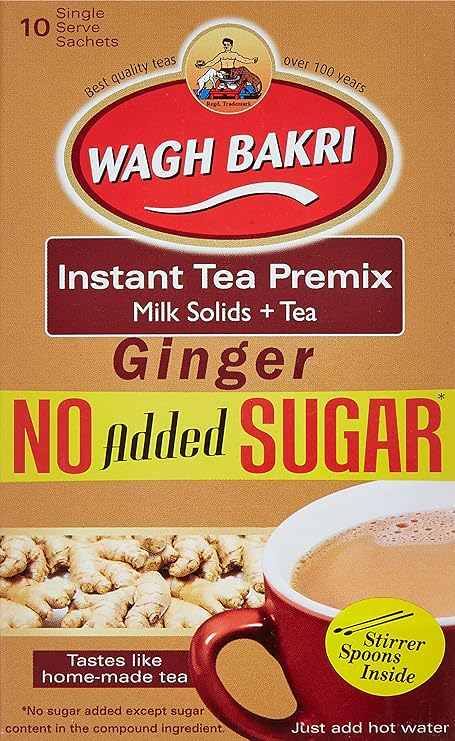 WAGH BAKRI INSTANT GINGER TEA SUGAR FREE 80G