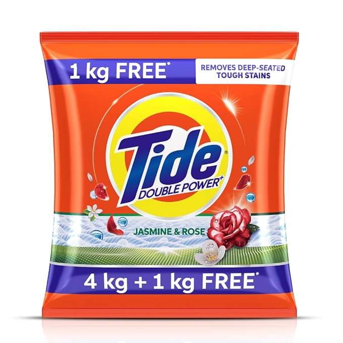 Tide Plus Detergent Washing Powder – 4kg+1kg free | Jasmine & Rose Fragrance