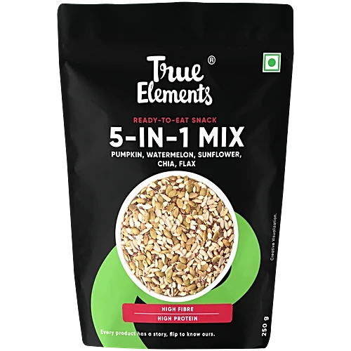 True Elements 5-In-1 Super Seeds Mix – Rich In Protein & Fibre, 250 g
