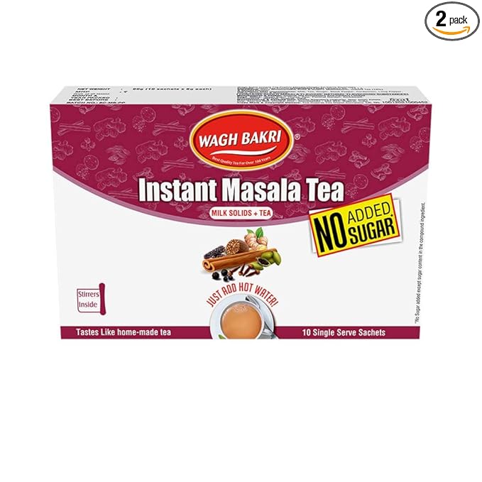 WAGH BAKRI INSTANT MASALA TEA SUGAR FREE 80G