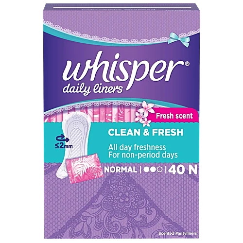 WHISPER DAILY LINER , 40 NORMAL PADS, FOR NON PERIOD DAYS