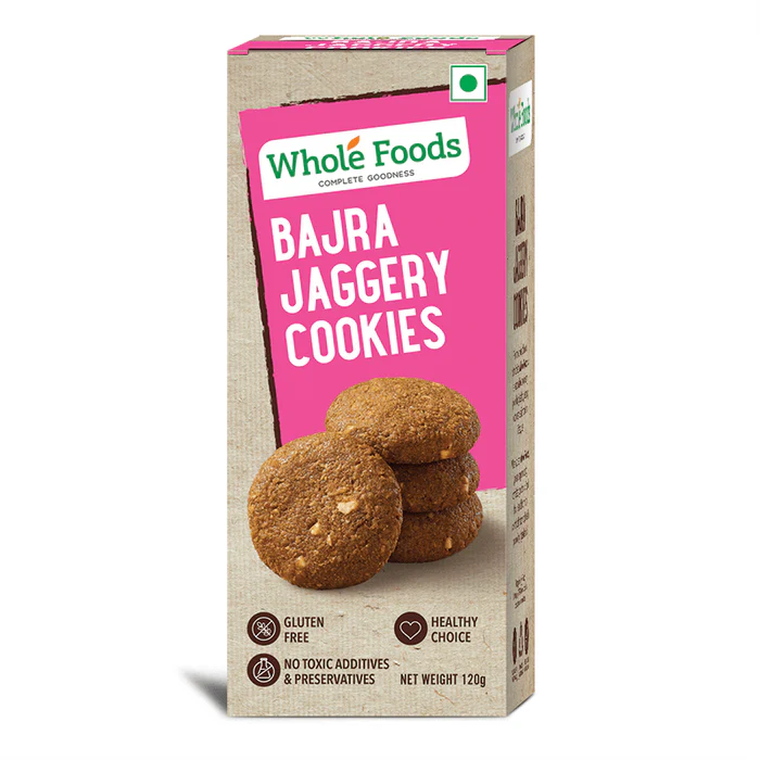 Whole Food Gluten Free Bajra Jaggry Cookies,120Gm