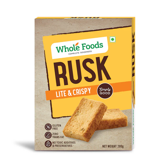 Whole Food Gluten Free Rusk, 200Gm