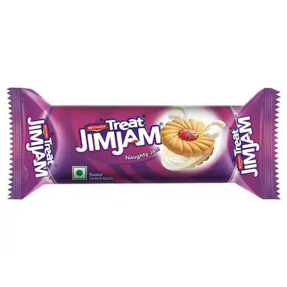 Britannia Treat Jim Jam Sandwich Biscuits, 62g Pack