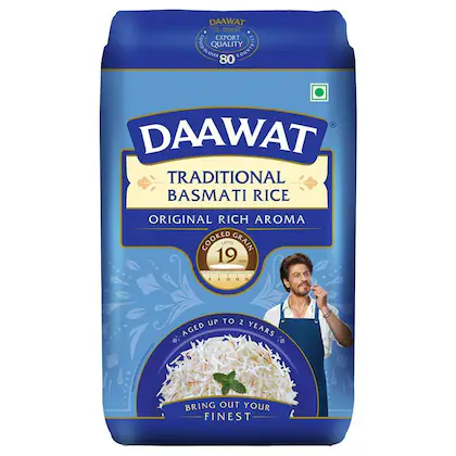 Daawat Basmati Rice/Basmati Chawal – Traditional, 1 kg Pouch