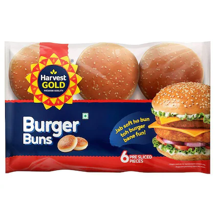Harvest Gold Burger Buns, 6Pc