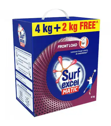 Surf excel Matic Front Load Detergent Washing Powder, Front Load Machines, 4+2 Kg Free
